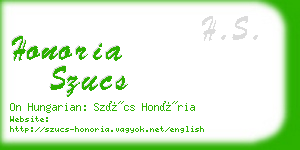 honoria szucs business card